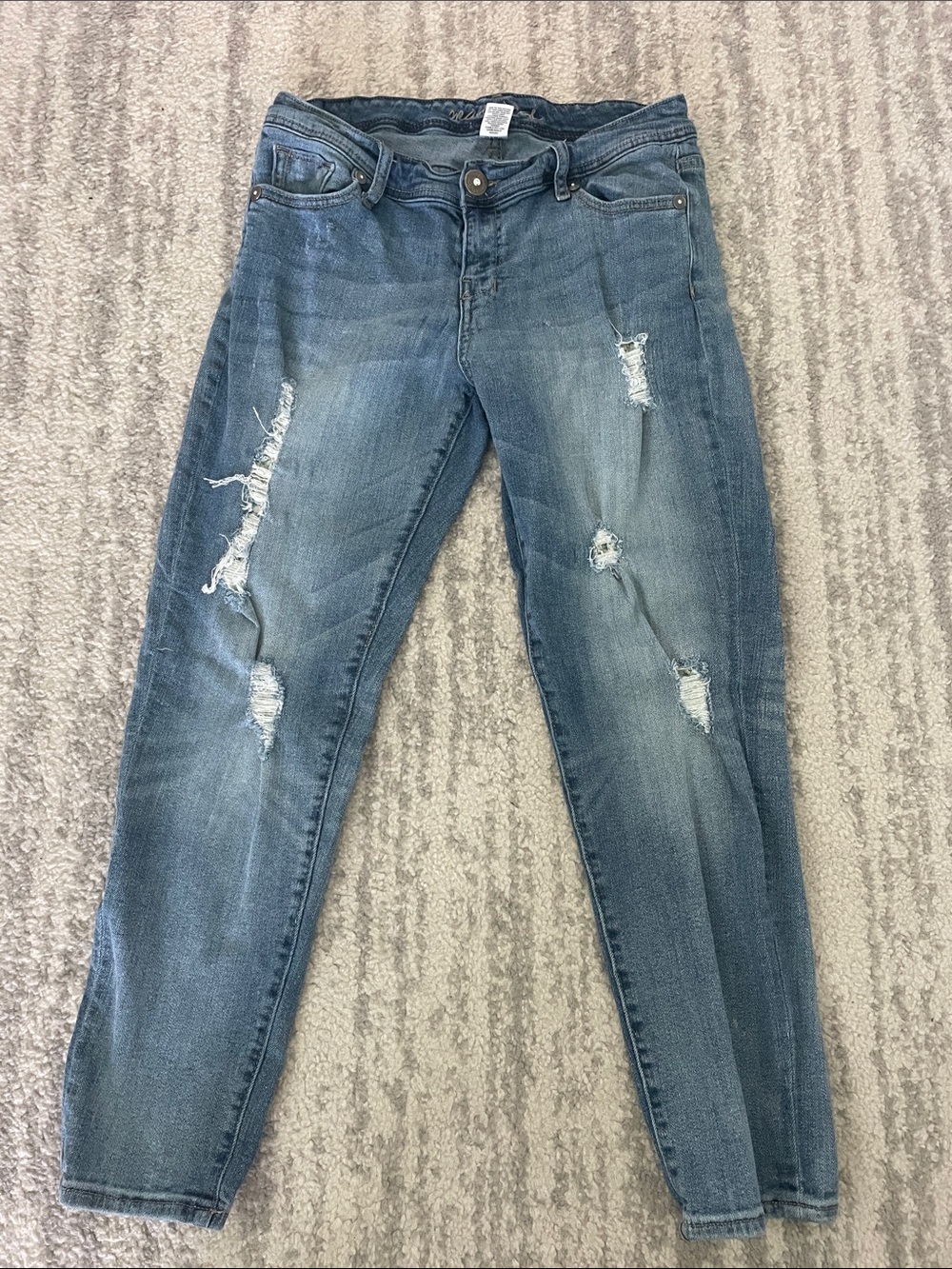 Maurices Distressed Blue Skinny Jeans